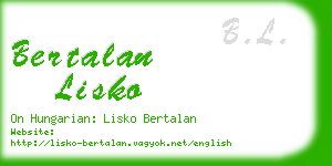 bertalan lisko business card